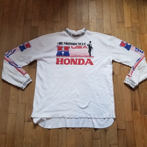 Vintage Other - Vintage 1980's 80's Mr. Motorcycle H USA Honda Racing Long Sleeve Shirt Jersey